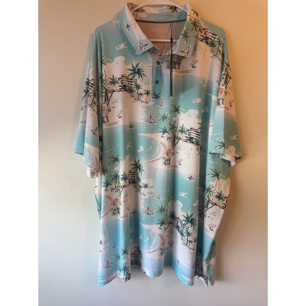 Walter Hagen Performance 11 Novelty Golf Polo‎ Mens 4XLT Resort Landscape $75